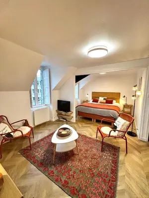Un ou plusieurs lits dans un hébergement de l'établissement Canopée - Appartement - Hyper centre ville