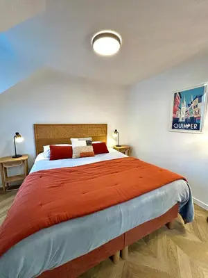 Un ou plusieurs lits dans un hébergement de l'établissement Canopée - Appartement - Hyper centre ville