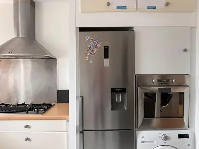 Cuisine ou kitchenette dans l'établissement Jaurès-Pilier rouge/App spacieux/3 chambres/6 pers