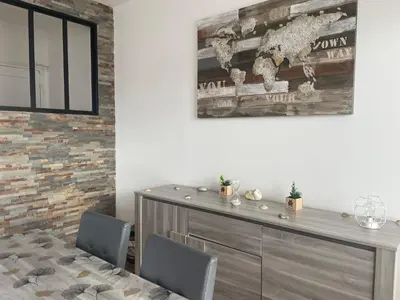 Coin salon dans l'établissement Jaurès-Pilier rouge/App spacieux/3 chambres/6 pers