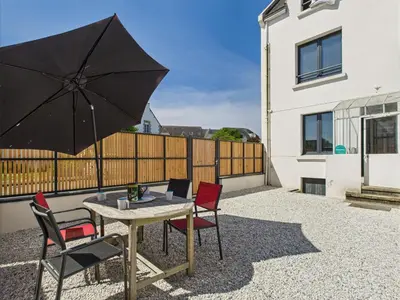 Balcon ou terrasse dans l'établissement 400 m plage - Fouesnant Beg Meil - Appart pour 4