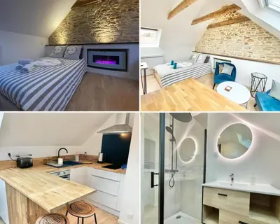 Cuisine ou kitchenette dans l'établissement LE CALLOCH 3D - Standing - Calme - Wifi - Smart TV