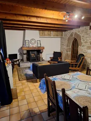 Coin salon dans l'établissement Gite Des Monts D'Arrée
