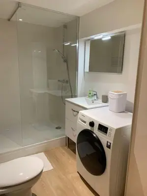 Salle de bains dans l'établissement Jaurès - Centre ville - T1 bis au calme