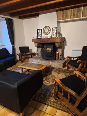 Coin salon dans l'établissement Le Gîte Des Korrigans