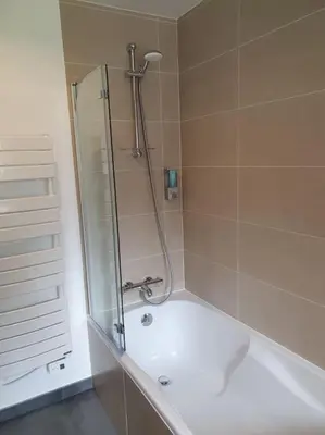 Salle de bains dans l'établissement Gîte Manoir de Kerlez Plain-pied
