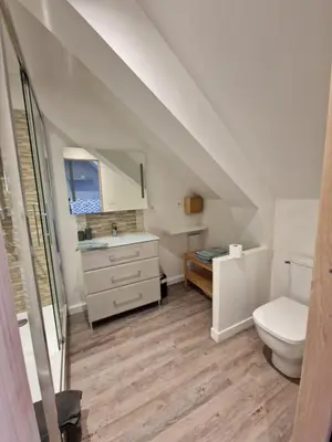 Salle de bains dans l'établissement Le Duplex, proche centre-ville