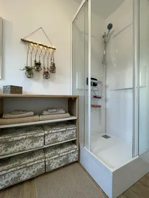 Salle de bains dans l'établissement Appartement en centre ville de Gourin