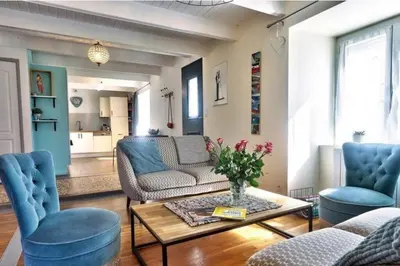 Coin salon dans l'établissement Maison avec Jardin,Terrasse,bar,baby foot 4-6 pers