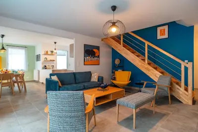 Coin salon dans l'établissement Ty Melen Glaz - 200m de la plage