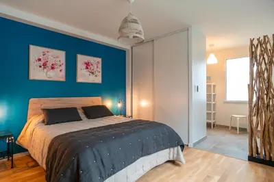 Un ou plusieurs lits dans un hébergement de l'établissement Ty Melen Glaz - 200m de la plage