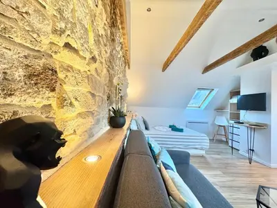 Télévision ou salle de divertissement dans l'établissement Studio cosy - renove - calme - 3 personnes - proche gare et centre historique