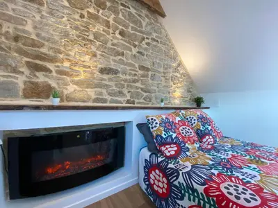 Coin salon dans l'établissement Studio cosy - renove - calme - 3 personnes - proche gare et centre historique
