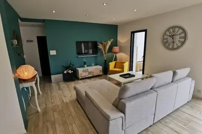 Coin salon dans l'établissement Gîte plain pied dans l'aber