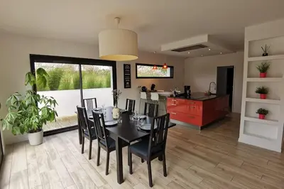 Coin salon dans l'établissement Gîte plain pied dans l'aber