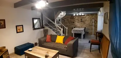 Coin salon dans l'établissement Gite aux portes de la Pointe du Raz