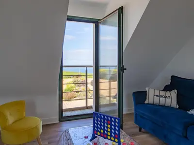 Coin salon dans l'établissement Holiday Home Ty Mat by Interhome