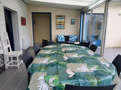 Coin salon dans l'établissement Au calme, à 250 mètres de la plage et des dunes