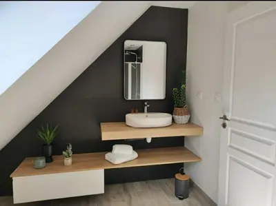 Salle de bains dans l'établissement La Longère de Marie - Gîtes de Kerblaise