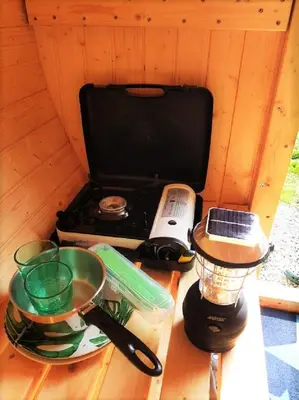 Cuisine ou kitchenette dans l'établissement Le Domaine de Kerampape, gîte accessible, vignoble en Finistère sud