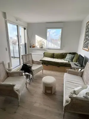 Coin salon dans l'établissement Gwiskaou A 170m de la plage