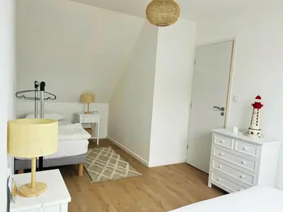 Un ou plusieurs lits dans un hébergement de l'établissement Belle maison pour 8 - 950m de la plage et du port