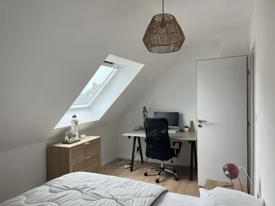 Un ou plusieurs lits dans un hébergement de l'établissement Belle maison pour 8 - 950m de la plage et du port
