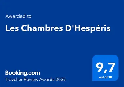 Certificat, récompense, panneau ou autre document affiché dans l'établissement Les Chambres D'Hespéris