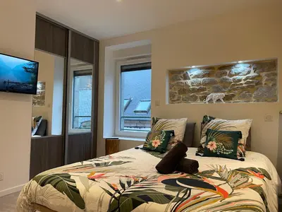 Un ou plusieurs lits dans un hébergement de l'établissement LE CALLOCH 2D - Studio 4 Étoiles - Quartier Gare - Wifi - Netflix