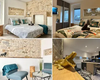 Un ou plusieurs lits dans un hébergement de l'établissement LE CALLOCH 2D - Studio 4 Étoiles - Quartier Gare - Wifi - Netflix