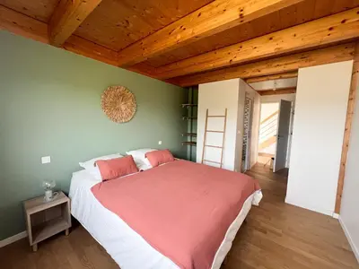 Un ou plusieurs lits dans un hébergement de l'établissement La maison des dunes - Proche plage Sainte Marguerite