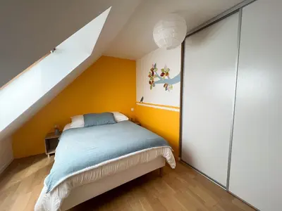 Un ou plusieurs lits dans un hébergement de l'établissement La maison des dunes - Proche plage Sainte Marguerite