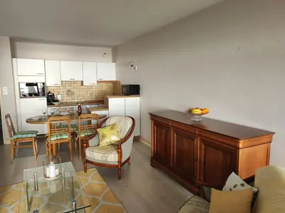 Cuisine ou kitchenette dans l'établissement L'Escale - Appartement vue mer
