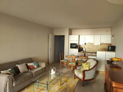 Cuisine ou kitchenette dans l'établissement L'Escale - Appartement vue mer