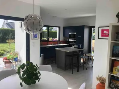 Coin salon dans l'établissement Villa aux portes de la presqu'ïle de Crozon