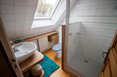 Salle de bains dans l'établissement Le Grand Ker - Gîte de Charme