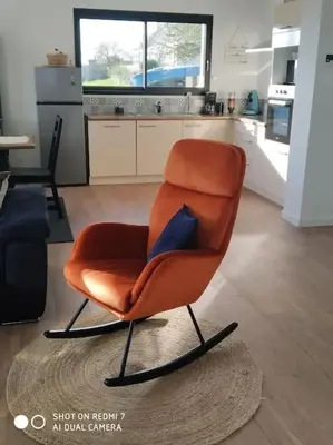 Cuisine ou kitchenette dans l'établissement gîte le bel air face à la mer