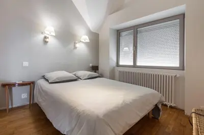 Un ou plusieurs lits dans un hébergement de l'établissement La Villa de Pascal, vue mer