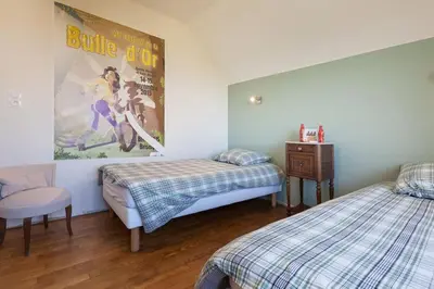 Un ou plusieurs lits dans un hébergement de l'établissement La Villa de Pascal, vue mer