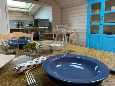 Cuisine ou kitchenette dans l'établissement La Quille en l'air