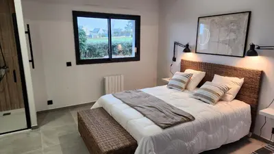 Un ou plusieurs lits dans un hébergement de l'établissement Villa Ty Spa