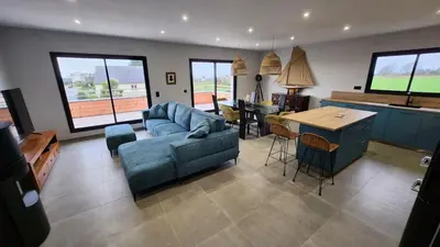 Coin salon dans l'établissement Villa Ty Spa