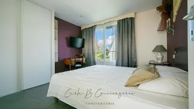 Un ou plusieurs lits dans un hébergement de l'établissement EVASION MARINE appartement VUE MER 2-4 personnes