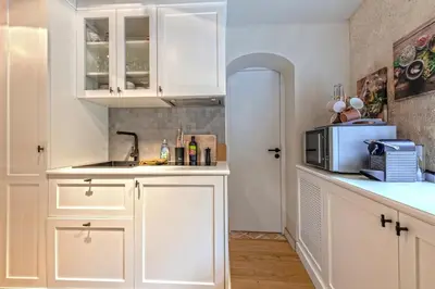 Cuisine ou kitchenette dans l'établissement Ar Barzh Kadiou I