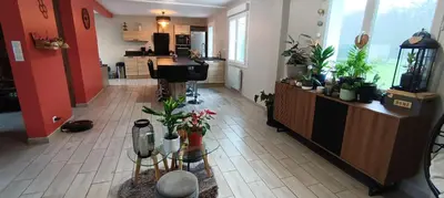 Cuisine ou kitchenette dans l'établissement Ty Mouk - proche centre ville et plages