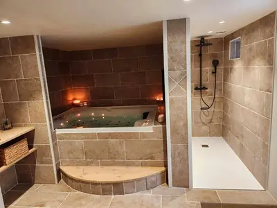 Salle de bains dans l'établissement Ti Ar Kalon, maison proche de Quimper
