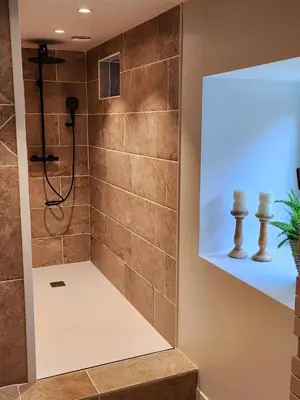 Salle de bains dans l'établissement Ti Ar Kalon, maison proche de Quimper