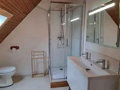 Salle de bains dans l'établissement Villa les pieds dans l'eau, vue mer imprenable