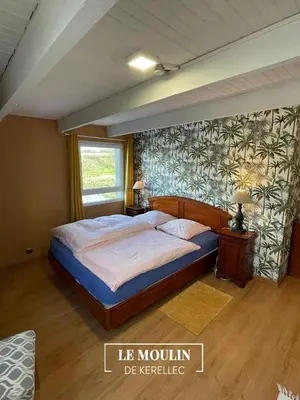 Un ou plusieurs lits dans un hébergement de l'établissement Cottage Ouessant in Kerellec (watermill 5km Roscoff)