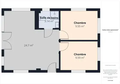 Plan de l'établissement 650m de la plage, joli chalet avec terrasse pour 4